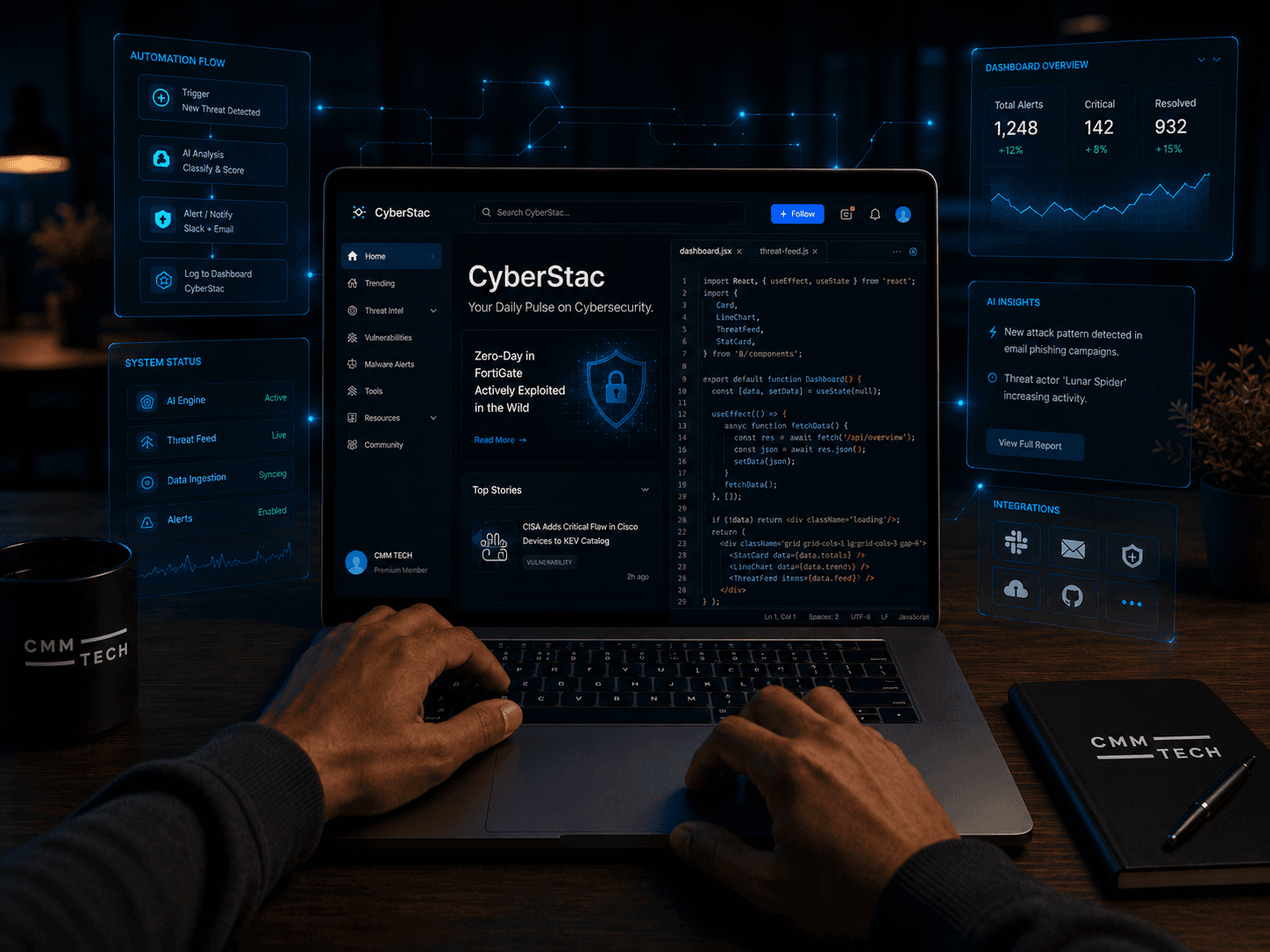 Developer building a custom software and automation solution